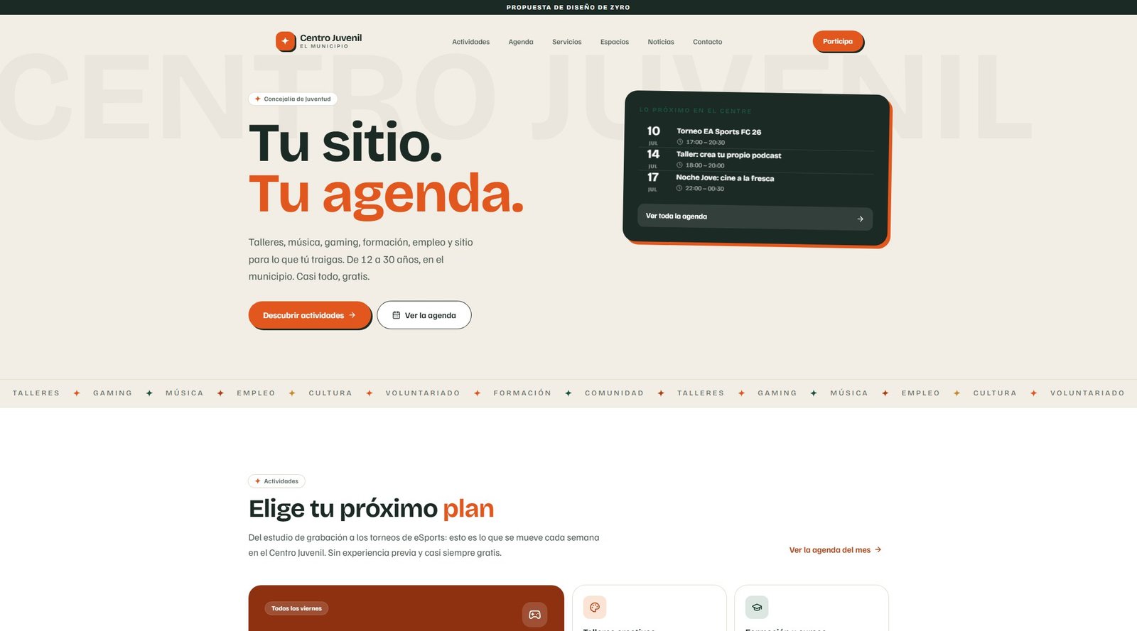 Web para centro juvenil